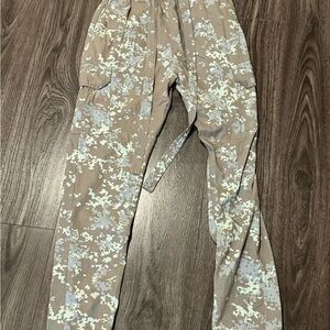 MNML Tan and White Track Pants with Slim Fit